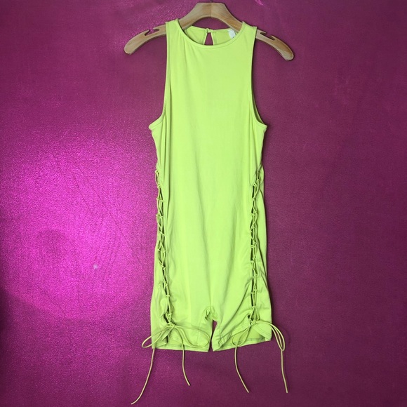 Lime Sexy Bodycon Romper - Picture 2 of 5